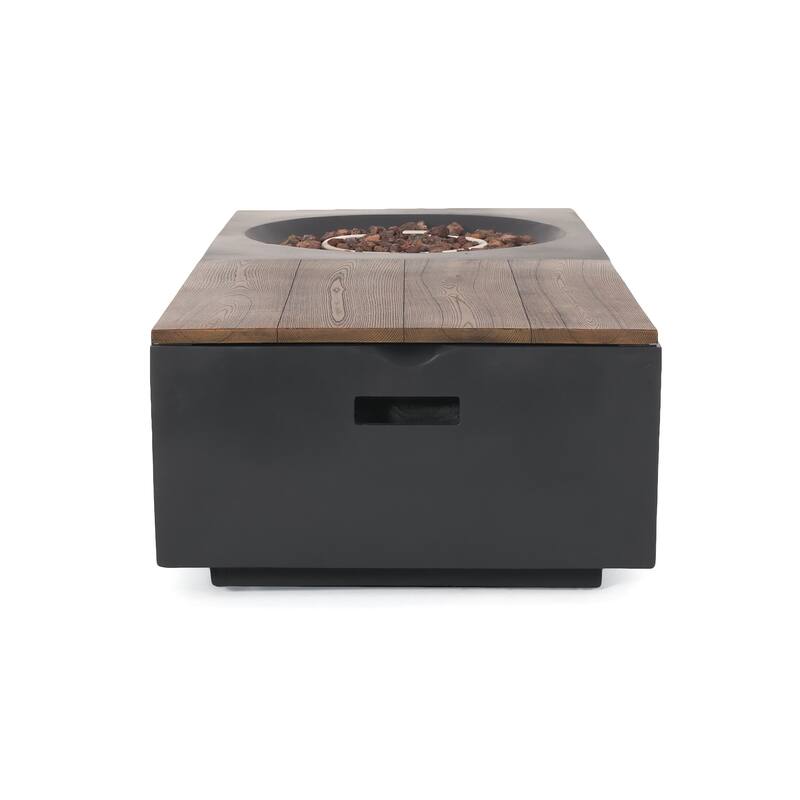Goliath Lightweight Concrete Outdoor 50,000 BTU Rectangular Fire Pit Table (No Tank Holder) by Christopher Knight Home