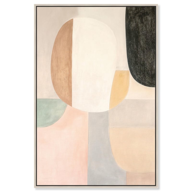 Soft Cubism I Canvas by Art Remedy - 36" x 54" - Silver