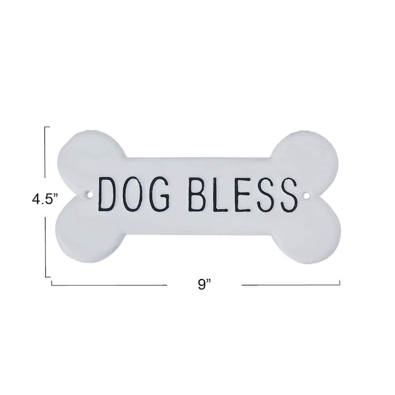 Decorative Metal "Dog Bless" Wall Sign - 9.0"L x 0.3"W x 4.4"H