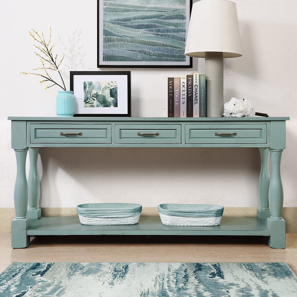 Stylish Wooden Console Table with Ample Storage and Sturdy Construction for Versatile Use