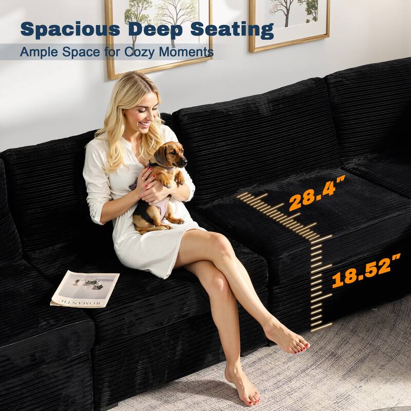 XIZZI Modular Sectional Sofa Chaise Couch with Ottoman