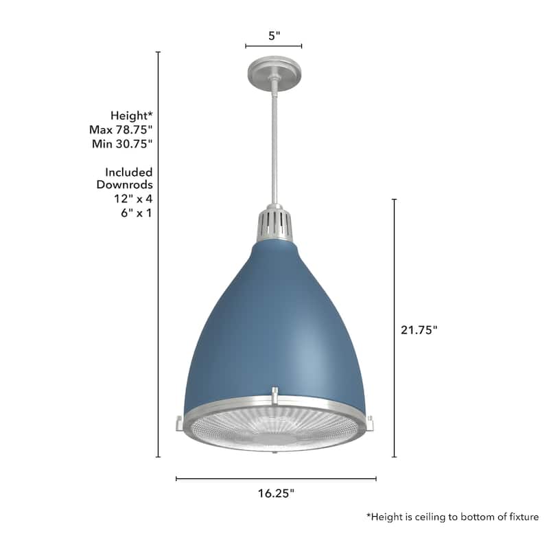Hunter Bluff View Retro 16" 3-Light Pendant - Kitchen Island, Dining Room, Entry - Mid-Century Modern, Industrial, Transitional