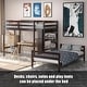 preview thumbnail 26 of 27, Costway Twin Over Twin Loft Bunk Bed Wood w/Bookcase Guardrail Ladder - 79.5'' x 44'' x 58.5''