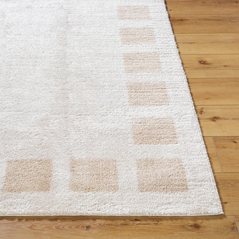 Livabliss Scandinavian Fossay Shag Checkered Washable Area Rug - 2'7" x 7'3" - Beige