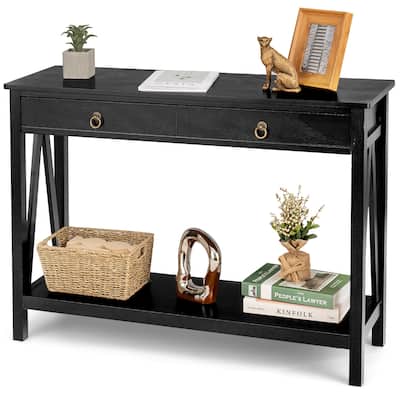 Console Table Storage Shelf Modern Sofa Table w/ Drawer Entryway Hallway
