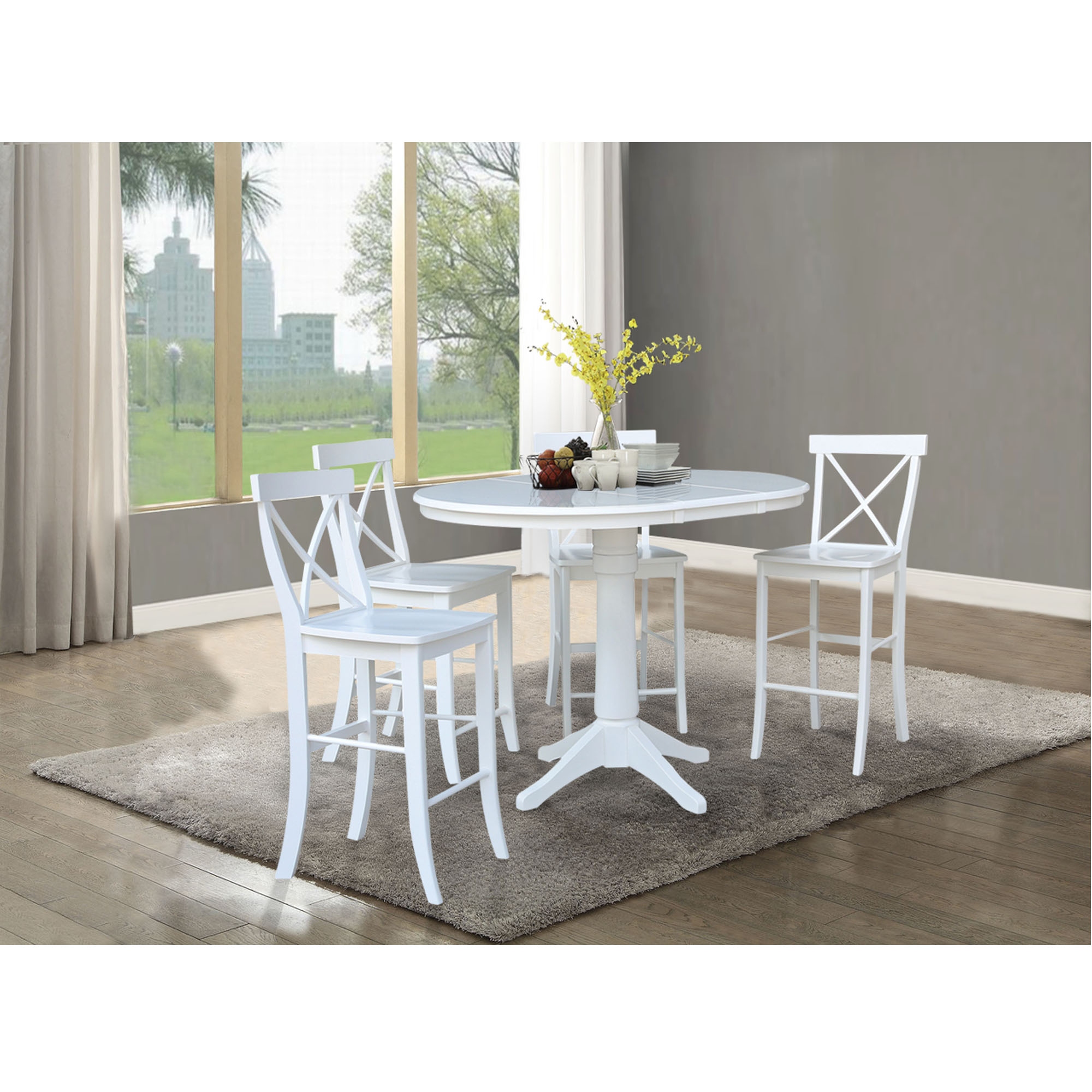 White round cheap extension dining table