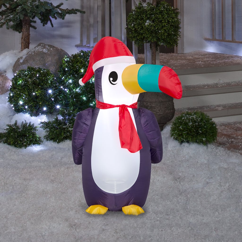 Gemmy Christmas Airblown Inflatable Toucan, 3.5 ft Tall, Multicolored
