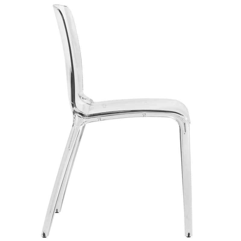 Stackable Acrylic Dining Chair Modern Full Back Transparent Accent Side Chair - Height 32.25", Width 20.5", Depth 21".