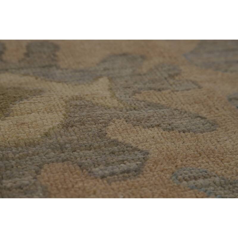 Hand Knotted Oriental 100% Wool Carpet Transitional All-Over Greys & Charcoal Oushak Area Rug - 14' 8'' X 12' 3''