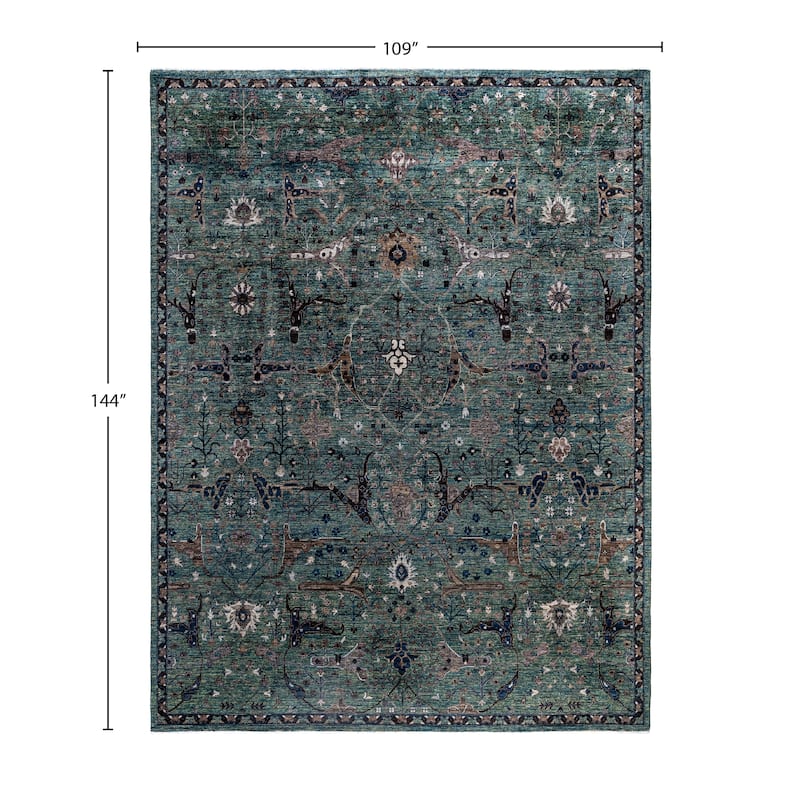 Serapi One-of-a-Kind Hand-Knotted Area Rug - Green - 9' 1" x 12' 0"