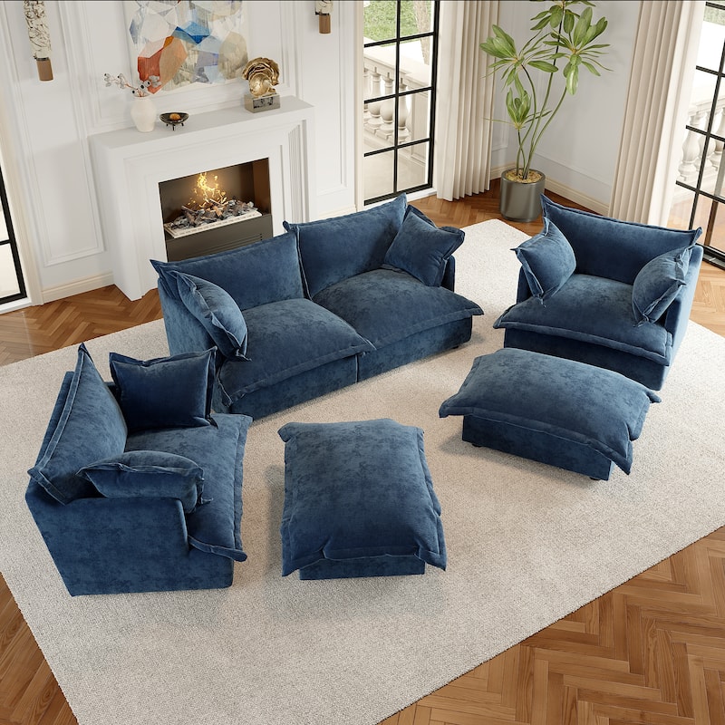6-Piece Chenille Cloud Modular Living Room Set