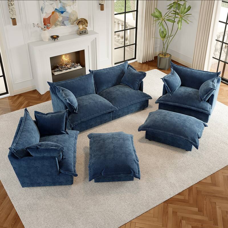 Cloud Chenille Upholstered Modular Sectional Sofa