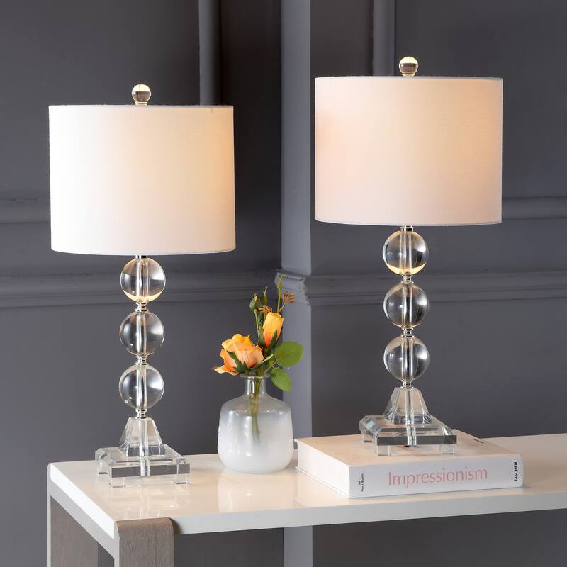 SAFAVIEH Lighting 24-inch Fiona Crystal Table Lamp (Set of 2) - 11"x11"x23.5"