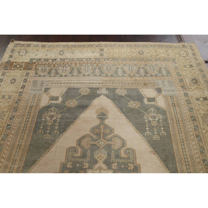 Vintage Anatolian Oriental Wool Area Rug Hand-knotted Office Carpet - 5'6" x 10'3"