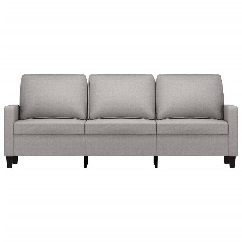 vidaXL 3-Seater Sofa Light Gray 70.9" Fabric - 78" x 30.3" x 31.5"