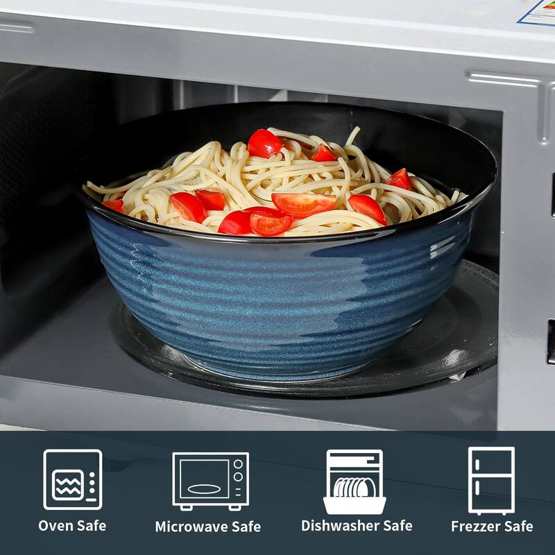 Ceramic Large Serving Bowls,84 Ounce Salad Mixing Bowls Set of 2 for Kitchen for Soup,Pho,Pasta,Popcorn