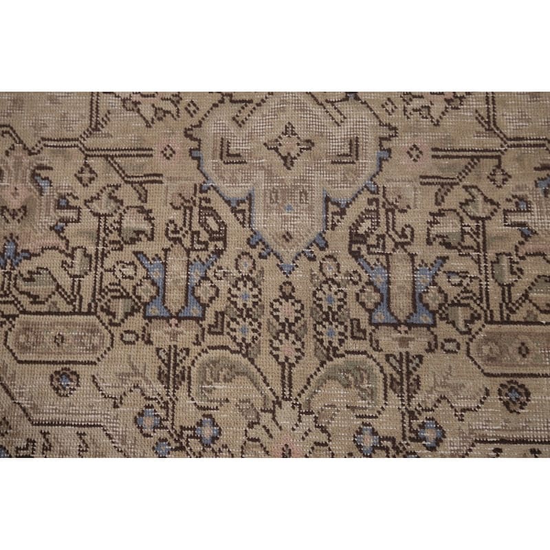 Distressed Tabriz Persian Vintage Area Rug Hand-Knotted Wool Carpet - 6'4" x 9'2"