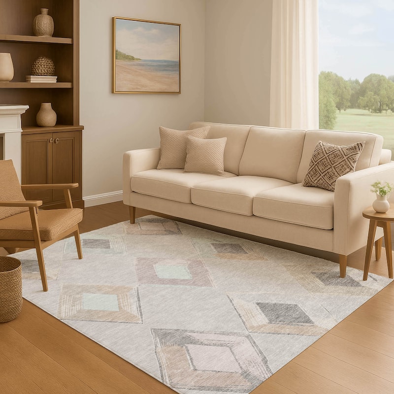 Premium Washable Super Soft Modern Diamond Mayfield Rug