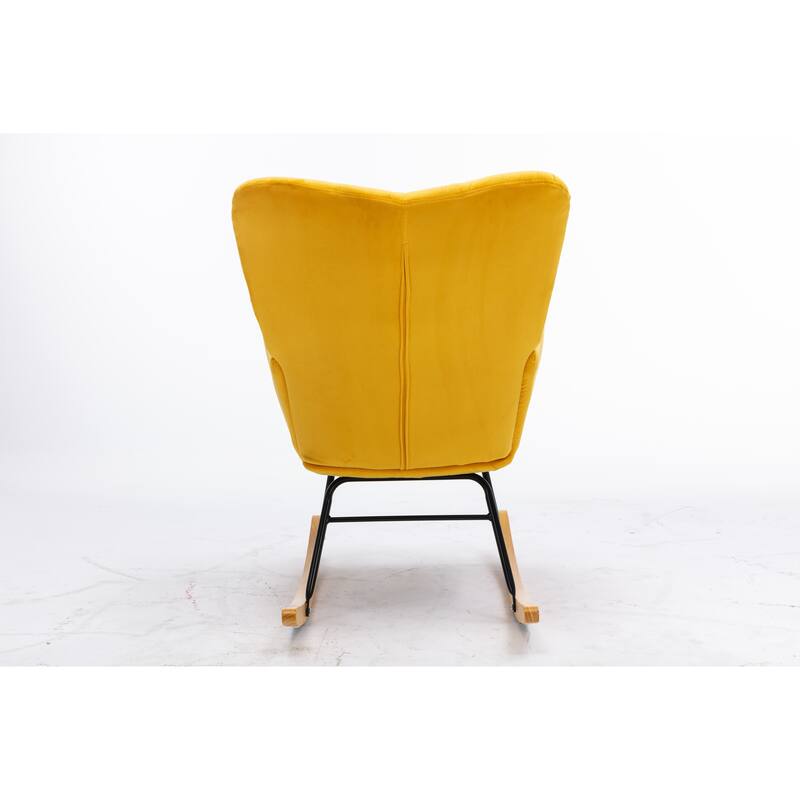 31.5" High Back Buttons Tufted Rocking Chair