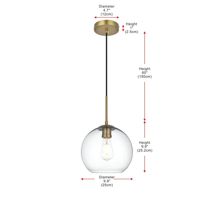Elegant Lighting Baxter Single Light 10" Wide Mini Pendant with Clear