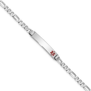for Women Diamond2Deal 14k White Gold Epoxy Enameled Medical ID Plate for Bracelet # 816 for Women Diamond2Deal 14k White Gold Epoxy Enameled Medical ID Plate for Bracelet # 816