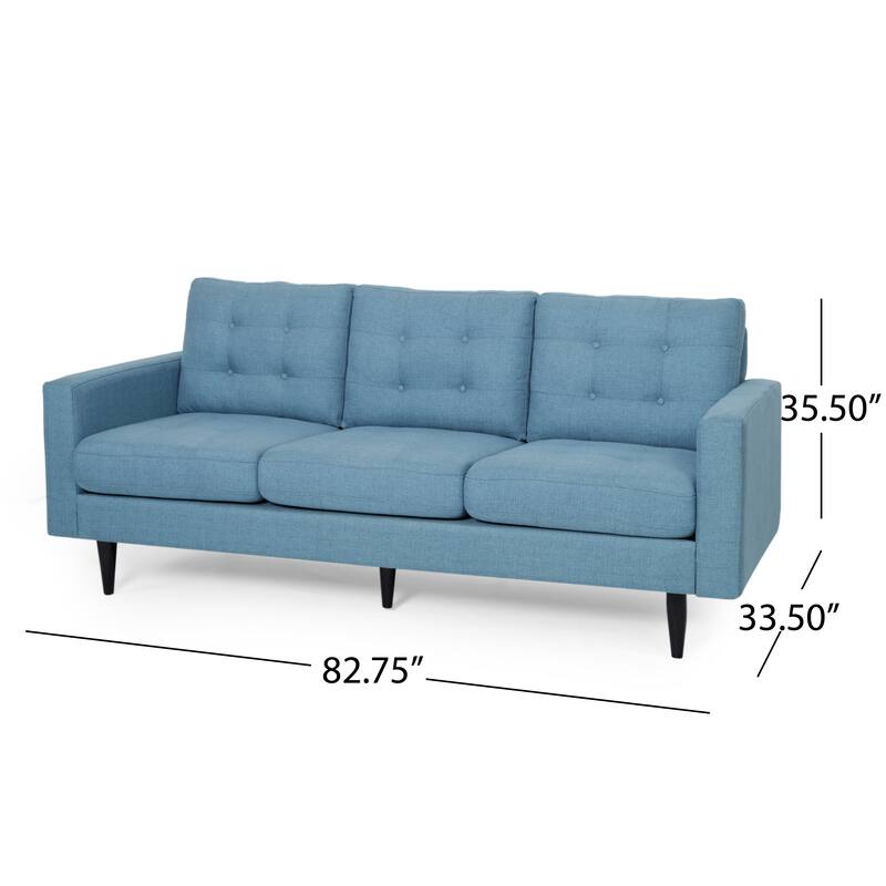 Contemporary Tufted 3-Seater Sofa with Square Arms