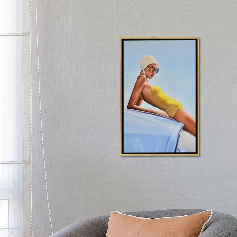 iCanvas "Moments Before A Swim" by Johnny Popkess Framed Canvas Print