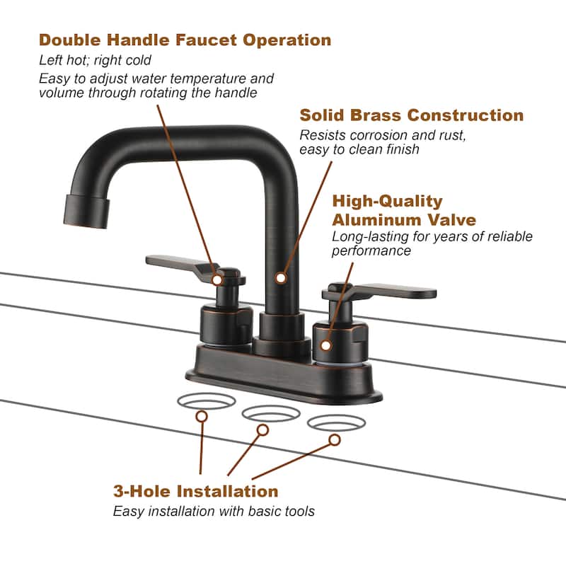 4 in. Centerset 2-Handle High-Arc Bathroom Faucet