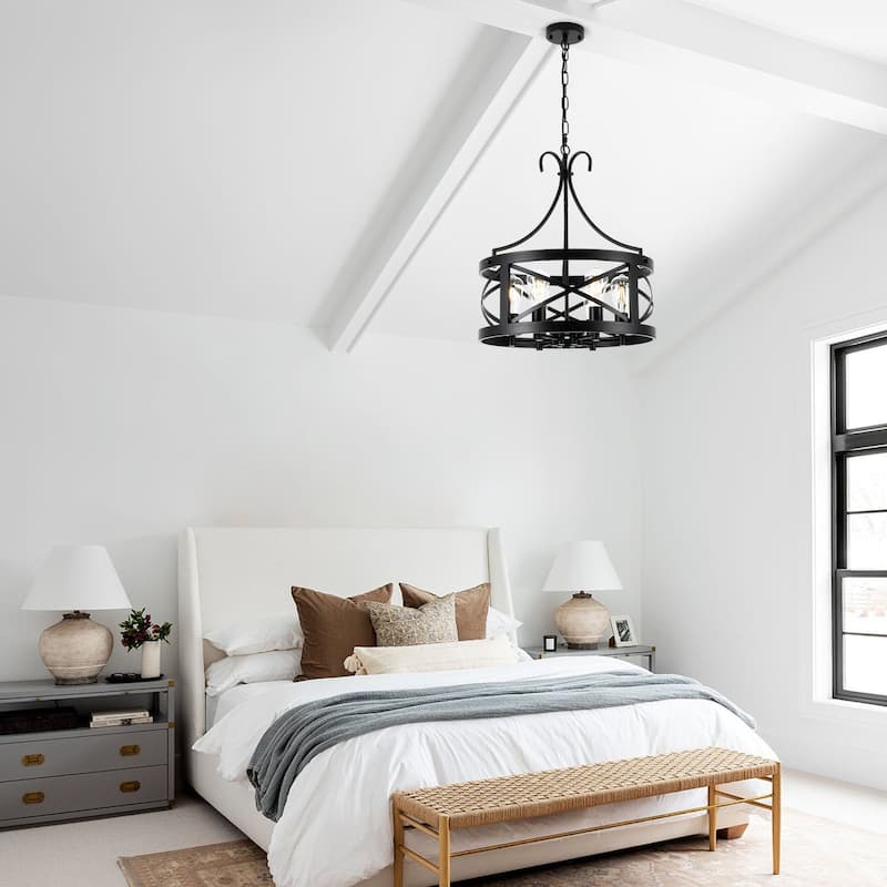 6-Light Classic Candlestick Hanging Linear Foyer Chandelier Lighting for Dining Room Kitchen Island