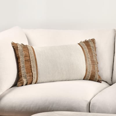 Villa by Classic Home Pottery 14"x26" Chestnut Cotton Throw Pillow