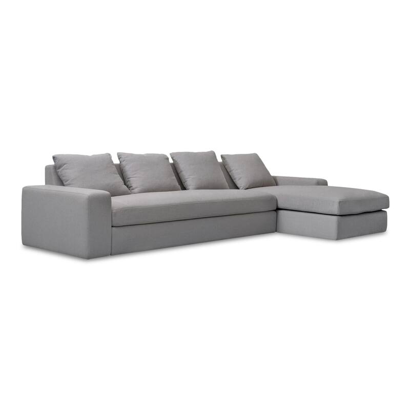 NADAAL STUDIOS Cavan Right-Facing Sectional Sofa, Wide Track Arms, Performance Polyester Upholstery, Seats 5, Rust