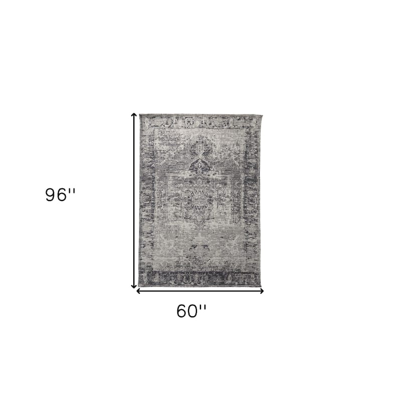HomeRoots Moroccan Modern Rectangle Area Rug - 96 in. x 60 in. x 0.98 in.