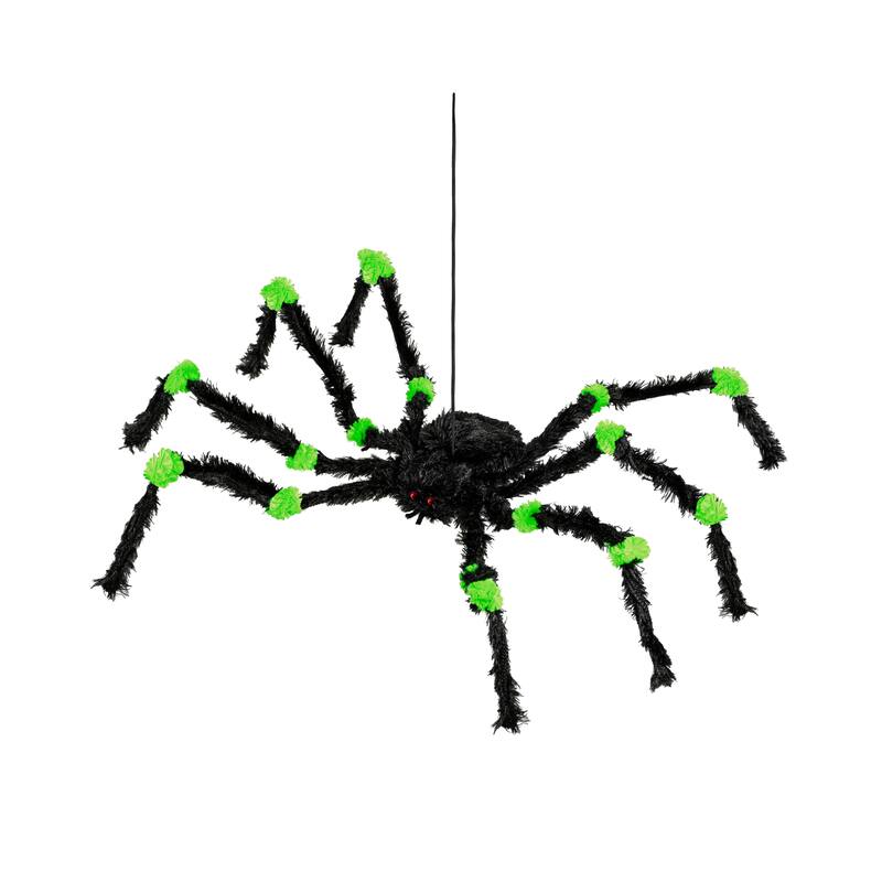 Spider Hanging Decor, Orange & Green, Set of 2