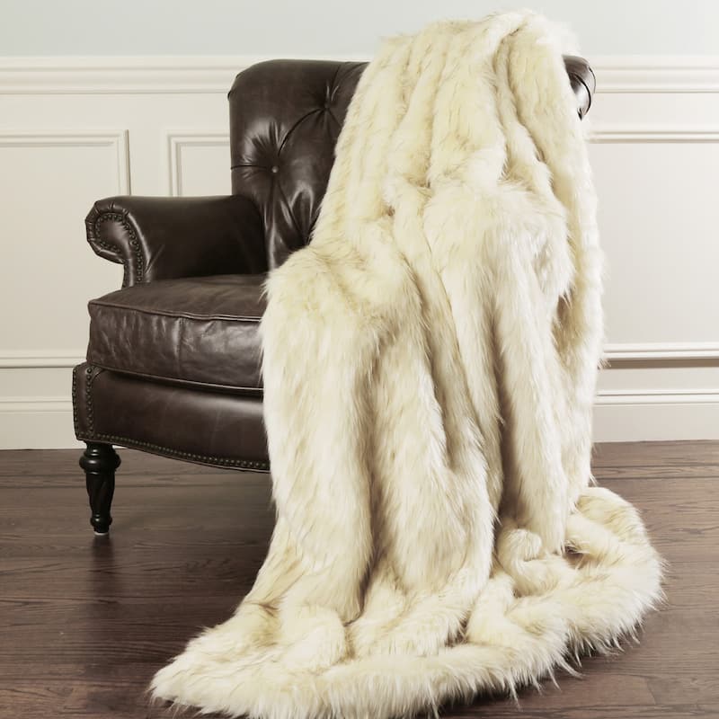 Aurora Home Luxury Long Faux Fur Throw Blanket - 58"w x 60"l - Iced Fox