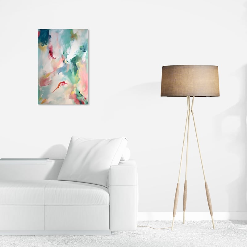 Wynwood Studio Abstract Preludio Green and Mint Green Modern & Contemporary Wall Art Canvas Print - 24 x 16