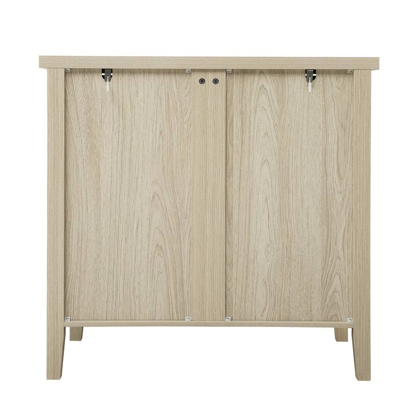 Roomfitters 3 Drawer Dresser Storage Cabinet, Modern Wooden Chest of Drawers with Metal Handles, Natural