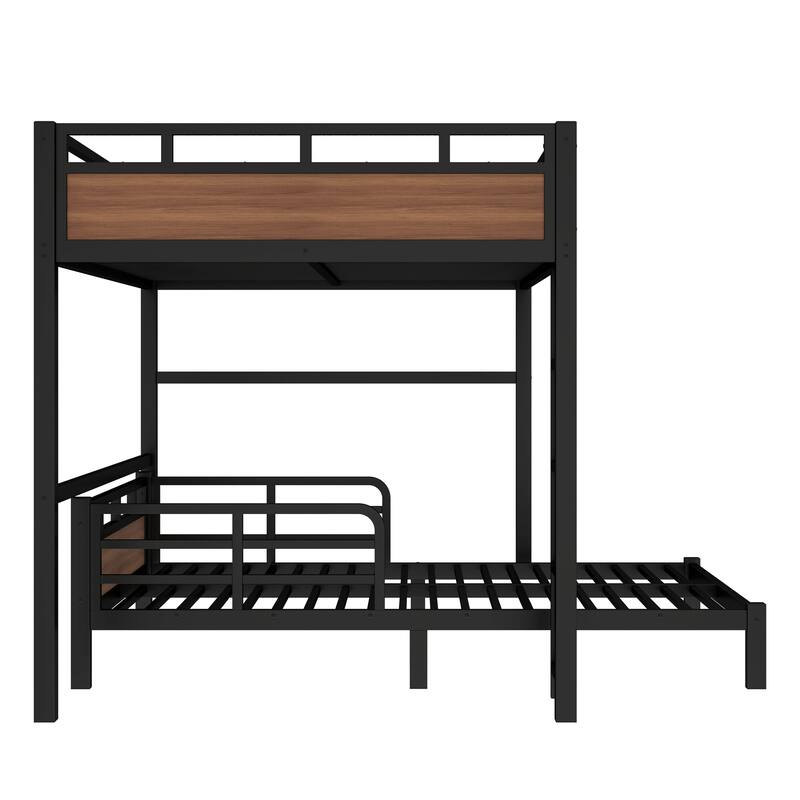 Metal High Loft Bed and Platform Bed, Heavy Duty Metal Bunk Bed Frame, Noise Free, Can be Converted into 2 Beds