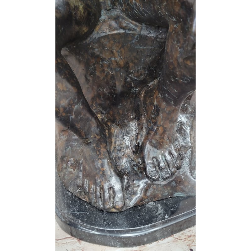 The Thinker Thinking Man Auguste Rodin Bronze Statue Sculpture Replica 24 Inches X 14 Inches