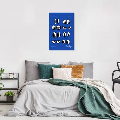 Wynwood Studio Canvas Advertising Positive Eyes II Blue and Modern & Contemporary Wall Art Canvas Print
