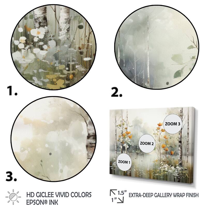 Designart "Minimalism Forest Woods I" Landscapes Framed Wall Art Living Room