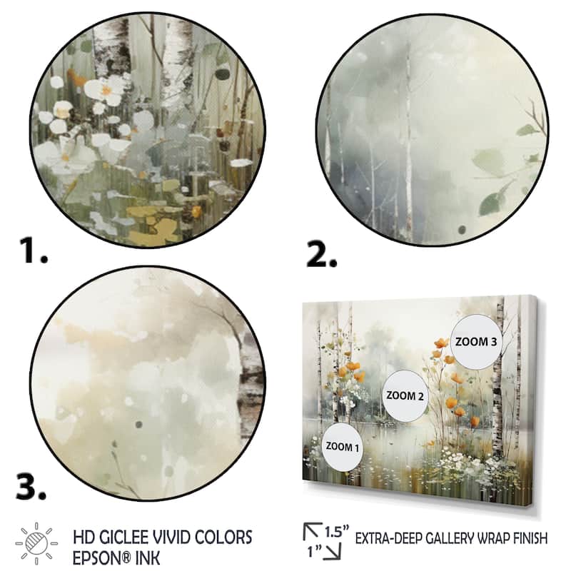 Designart "Minimalism Forest Woods I" Landscapes Multipanel Wall Art Living Room set