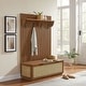 preview thumbnail 10 of 16, Soma Fluted 3-in-1 Hall Tree With Storage Bench and Coat Rack Walnut