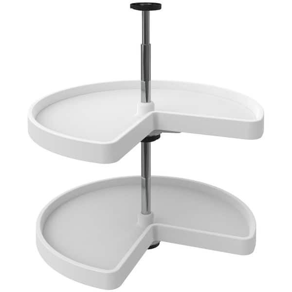 slide 2 of 7, Rev-A-Shelf 3472 Series 24 Inch Kidney 2 Shelf Lazy Susan White