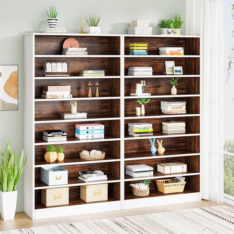 Large Bookcase, Open Display Shelf, Storage Cabinet Organizer Bookshelf for Living Room, Home Office, Library, Bedroom