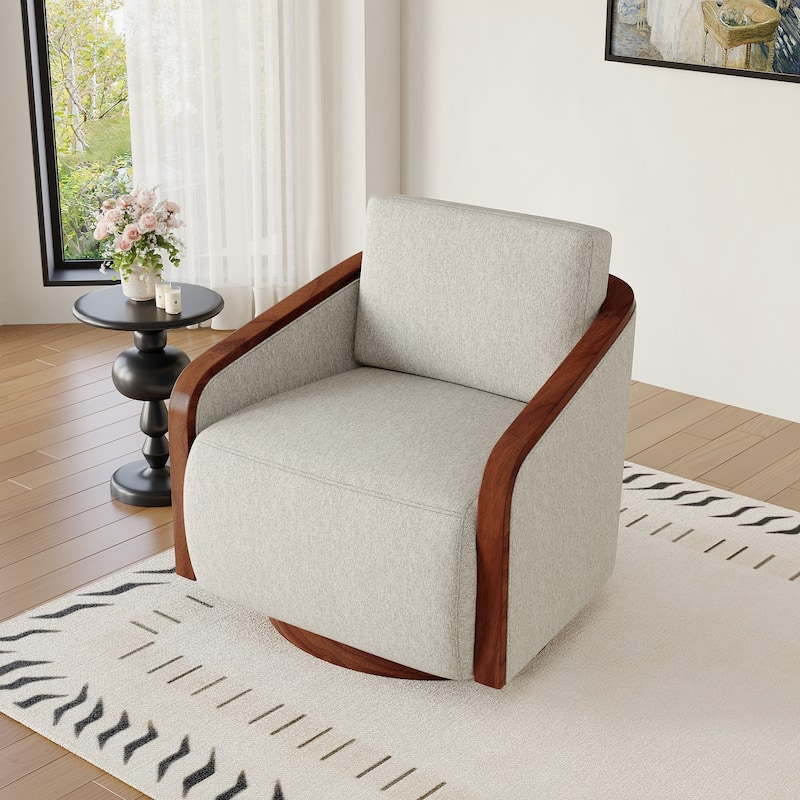 Modern Upholstered Swivel Accent Chair