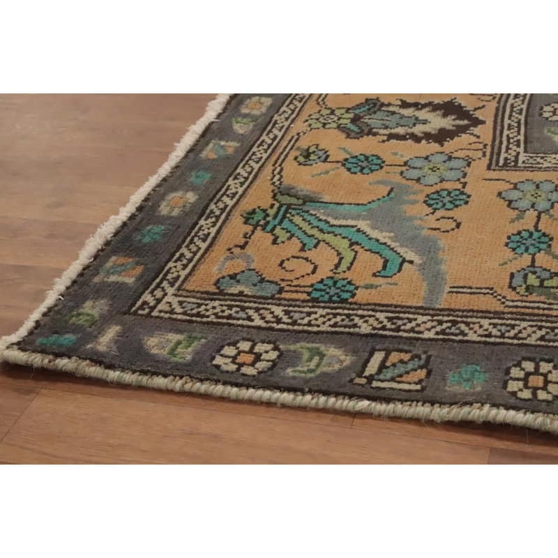 Hand Knotted Oriental 100% Wool Carpet Traditional Floral Oranges & Rust Tabriz Area Rug - 12' 10'' X 9' 9''