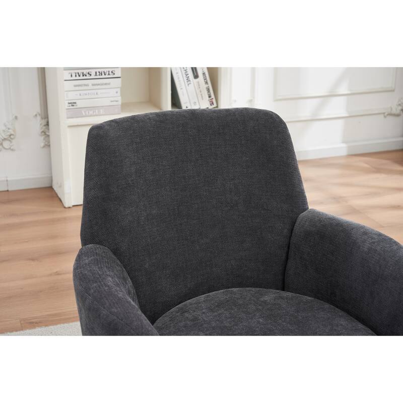 Swivel Barrel Chair, Accent Chairs Armchair for Living Room, Comfy Reading Chairs Round Barrel Chairs with Stainless Steel Base