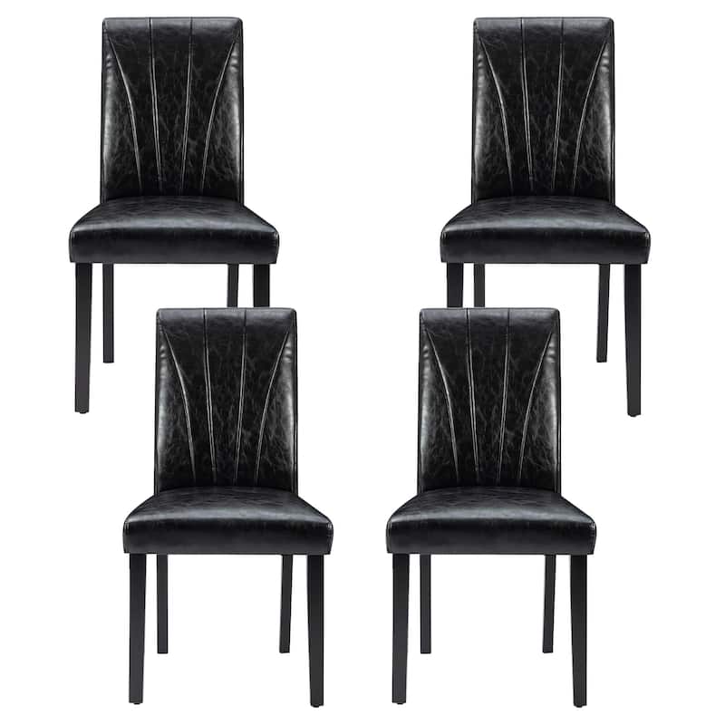 VECELO 3-Color Upholstered Dining Chairs Set with 19.5" Wide Seat 19.3" High Back Dining Chair Modern 37" Parson Chairs - Black Cherry Finish