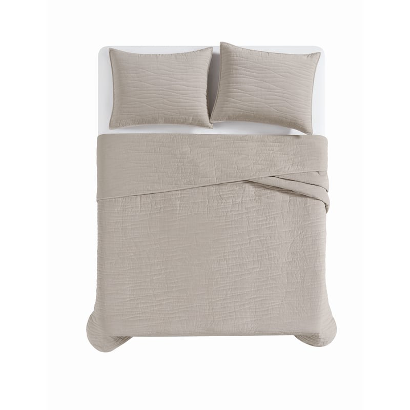 Royal Velvet Wavy Cotton Velvet Quilt Set