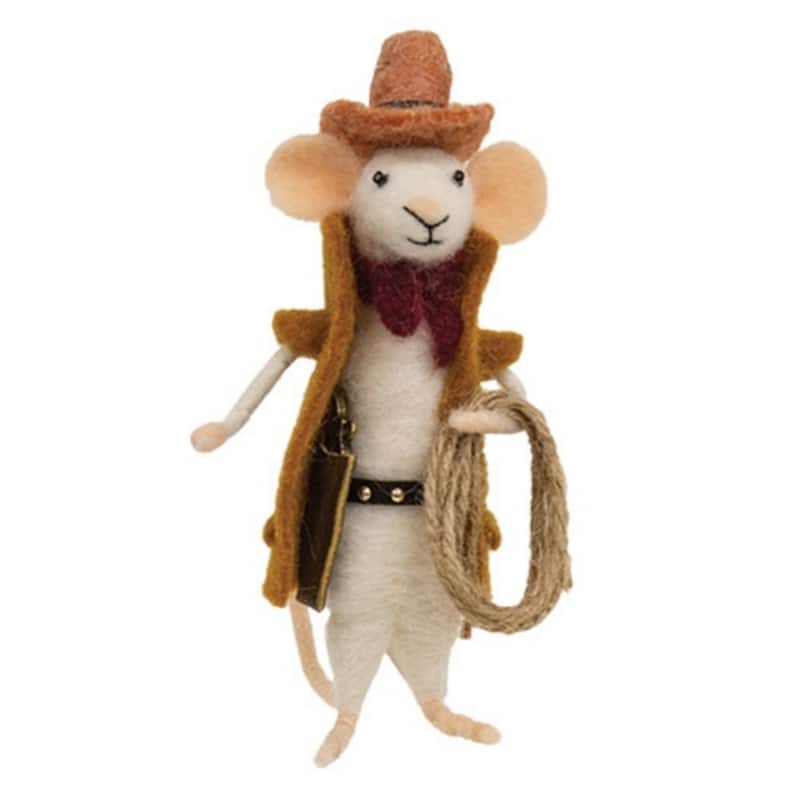 Cowboy Mouse Ornament - Multi